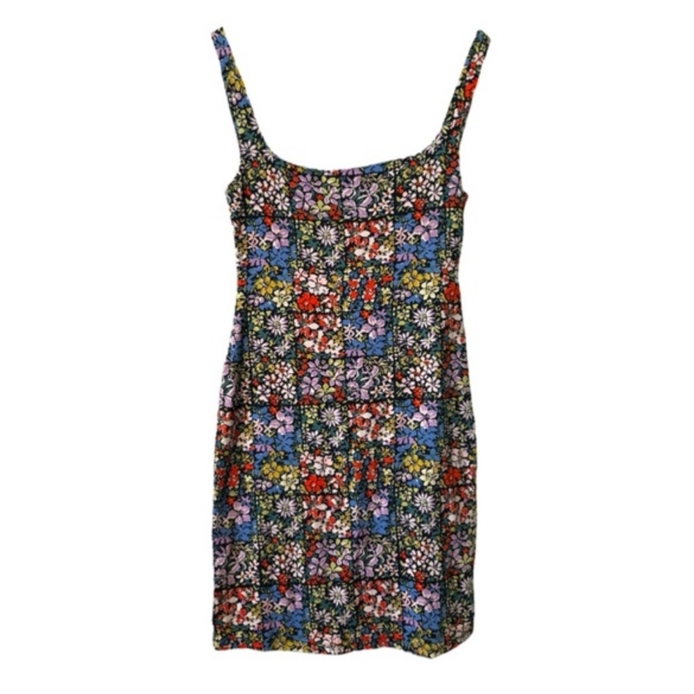 Urban Outfitters Justine Patches of Floral Mini Tank Flower Bodycon Dress